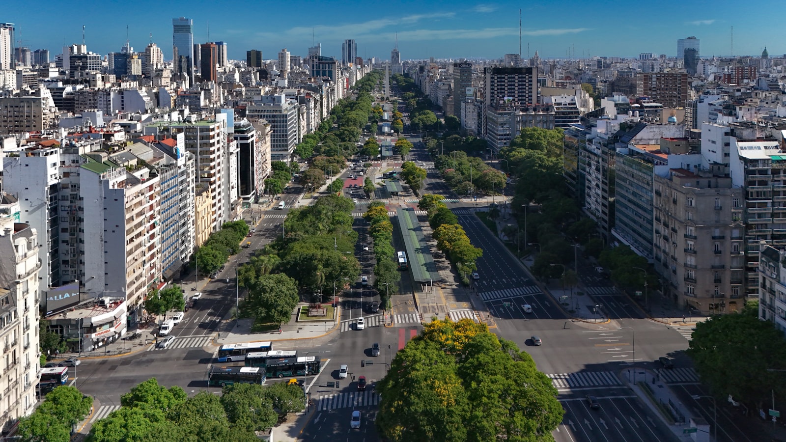 Aerial view of residential towers under construction in Buenos Aires